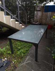 Outdoor glass table set
