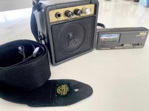 Guitar accessories bundle: Portable mini amp, Korg tuner & Strap