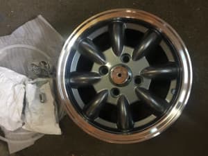 Aluminium wheels suit Morris, Austin etc, 13inch by 5.0J, PCD 4inch