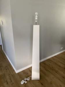 White Table and Floor lamp. Freedom Furniture.