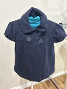 Blue glittery sleeveless jacket size 10