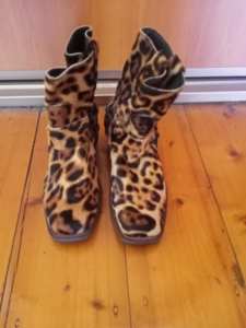 Sendra boots - leopard print, leather, square toe