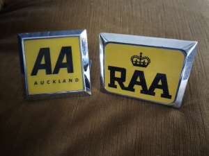 *on hold*AA Auckland & RAA metal grille badges x2 