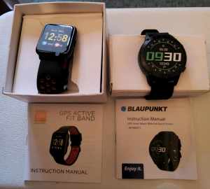 ONE BLAUPUNKT GPS SMART WATCH and ONE UX GPS FIT BAND WATCH (BNIB).