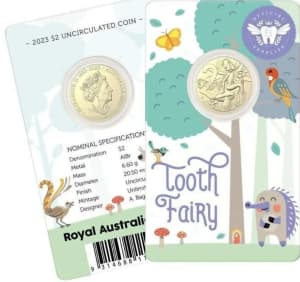 2023 $2 Tooth Fairy Carded Coin in RAM Card UNC