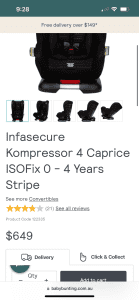 Infasecure Car seat 0-4 years