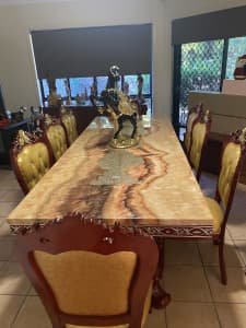 Gold and Wooden Dining Table ( BRAND NEW)