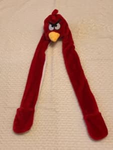 Angry Birds- Red Bird Plush Hat With Mittens Attached