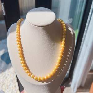 Beautiful good quality 100% Natural Real golden Pearl beaded Necklace 