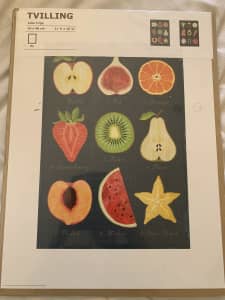 Unopened pack of 2 prints - fruit / vegetables.