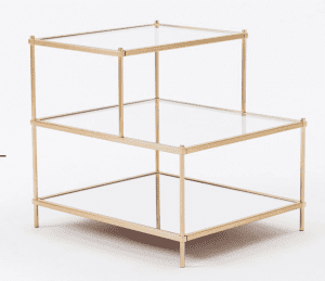 West Elm Terrace brass and glass side table