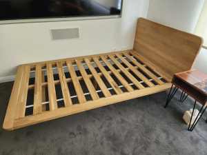 King Single Bed Base - Solid Oak