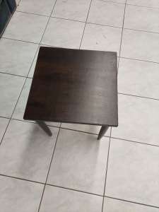 Small side table, freshly repainted, walnut woodgrain look