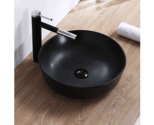 Round Matt Black Ceramic Wash Basin Vanity Sink 415*415*135mm