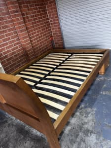 Queen solid bed frame with storage plus 2 side draws 