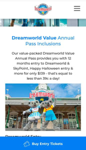 1 x Dreamworld Annual Pass