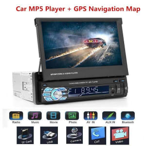 GPS Nav Single Din 7in Touch Screen Car Stereo MP5 Player Bluetooth FM