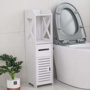 Bathroom Storage Cabinet with Toilet Roll Holder