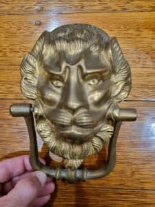 Brass vintage antique lion door knocker