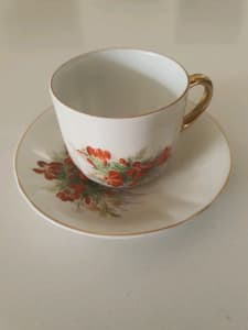 Grace nicholls hand painted cup and saucer set 