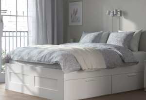 IKEA Brimnes double bed base with storage