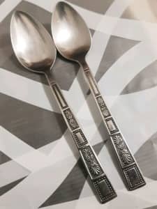 2 Retro 1960's-70's Lifetime Tea Spoons,Stainless Mid Century Spoons.