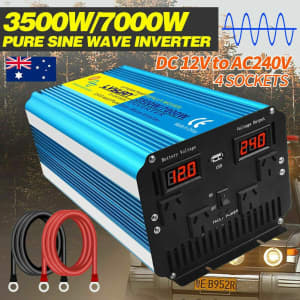 3500w /7000w Power Inverter Dc 12v to Ac 240v Pure Sine Wave Converter