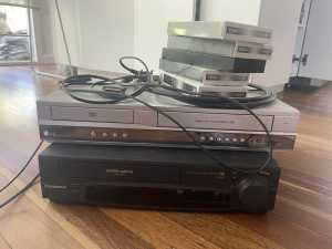 Panasonic NV-SD10 *AND* LG 6hd hi-fi Stereo VHS/DVD combo VHS tapes