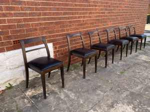 Black Genuine Leather Dining Chairs