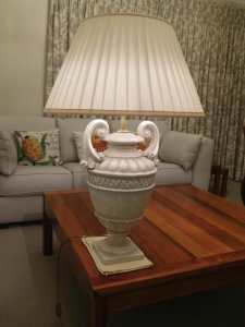 Classy Italian/Roman lamp 90cm high, 62cm diameter shade