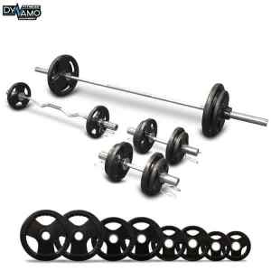 7ft Olympic Barbell Ez Curl Bar Adjustable Dumbbells Weights