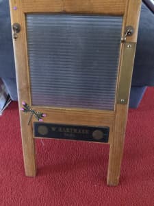 Glass wash board made out of 130 year old piano 
