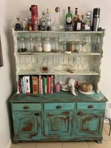 Kitchen Hutch distressed reclaimed vintage French provincial