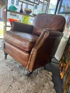Gorgeous Vintage Leather Arm / Club Chair