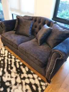 Gorgeous Almost Black Velvet Sofa 