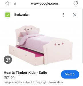 Hearts King Single bed with King Single Trundle included