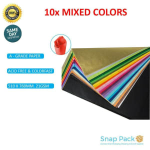 Tissue Paper 500 SHEETS MIXED COLOURS 510mm x 760mm 21gsm