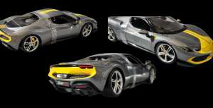 Ferrari 296 GTB Metallic Grey1/18 Scale die-cast model 