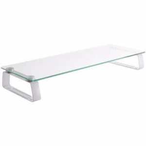 glass white transparent monitor stand