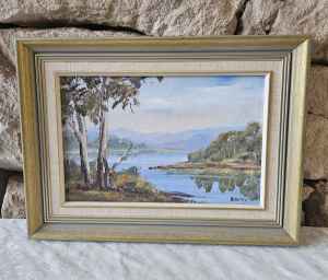 PENDING - Vintage Original Oil Painting Gumtree Creek Helen Neilley