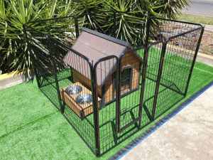 1 Metre High HeavyDuty Pet PlayPen Dog Fencing Cage Enclosure Pen Gate