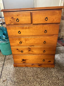 Solid baltic pine chest draws