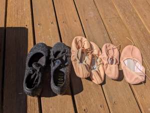 Girls ballet and tap shoes