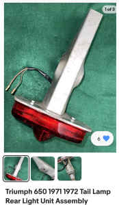 Wanted: Triumph 650 motorcycle tail light assembly. SEE PIC.