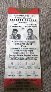 Original Fight Ticket 1988 Franklin V Patterson