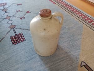 Large Stone jug demijohn flask bottle Vintage