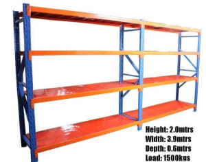 Brand New Steel Garage Racking Shelves Shelving 3.9m X 2.0 x 0.6