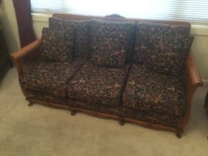 Jacobean lounge suite 3 seater and two armchairs.