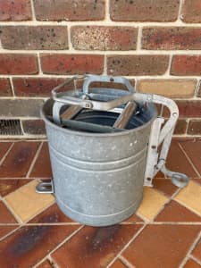 Vintage galvanised mop bucket