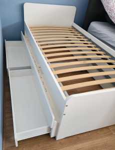 Single bed frame with underbed and storage